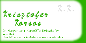 krisztofer korsos business card